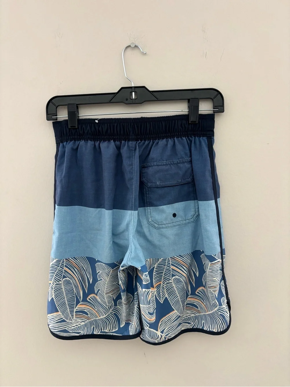 Abercrombie Kids Blue Tropical Palm Leaf Swim Trunks Boys Size 11/12 Lined